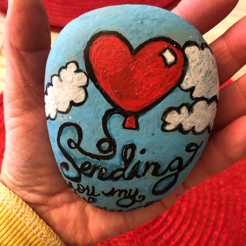 SENDING YOU MY LOVE HAND PAINTED ROCK - Picture 8 of 11
